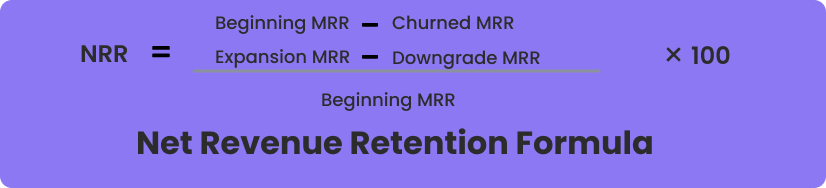 Net revenue retention (NRR) formula